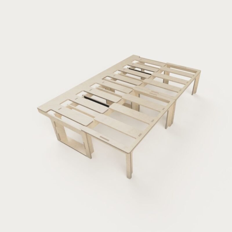Lit peigne 120x190 sans porte -peigne ouvert